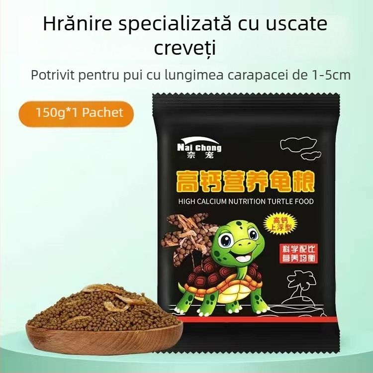 Hrană pentru țestoase tinere – calciu ridicat, proteine ridicate, peleti, protejează împotriva carapacei moi