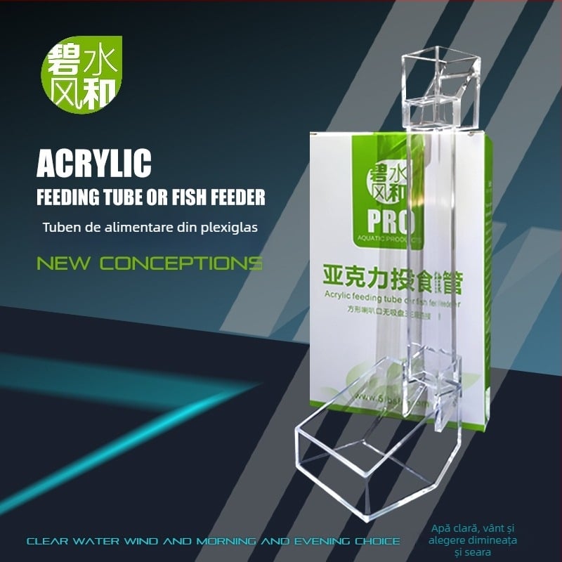 Tub de hrănire din acrilic pentru acvariu, hrănire manuală pentru pești și creveți, pachet de 192