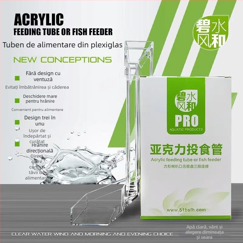Tub de hrănire din acrilic pentru acvariu, hrănire manuală pentru pești și creveți, pachet de 192