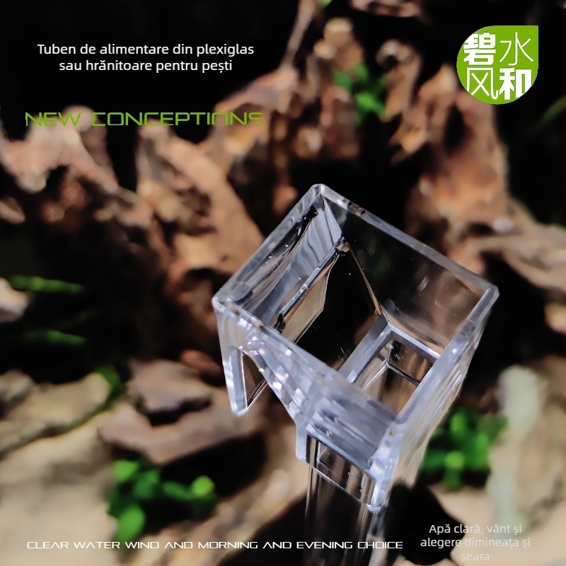 Tub de hrănire din acrilic pentru acvariu, hrănire manuală pentru pești și creveți, pachet de 192