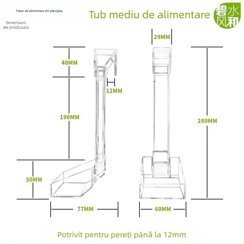 Tub de hrănire din acrilic pentru acvariu, hrănire manuală pentru pești și creveți, pachet de 192