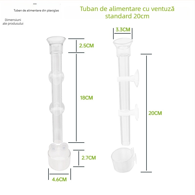 Tub de hrănire din acrilic pentru acvariu, hrănire manuală pentru pești și creveți, pachet de 192