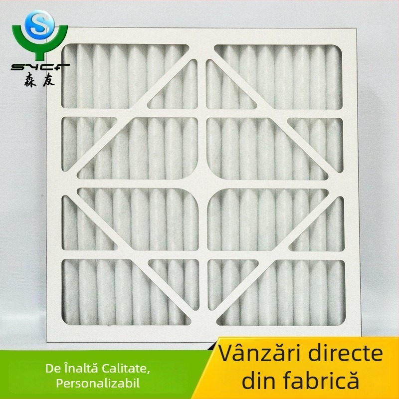 Filtru de aer tip placă pentru sistem de aer proaspăt – eficiență grosieră G3/G4, placă și cadru, model SY-GLQ-3003, zonă de filtrare 1000