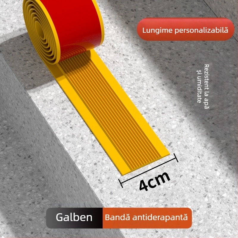 Covoraș antiderapant pentru trepte, PVC, autoadeziv, impermeabil, rezistent la uzură