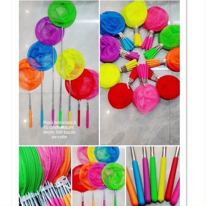 Nete de pescuit retractabile cu 5 secțiuni din plastic pentru copii, echipament de acvariu, origine Shandong