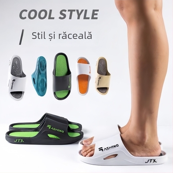 Papuci de interior unisex — deget deschis, turnate prin injecție, partea superioară din plastic, talpă PVC, rezistenți la uzură, anti-alunecare