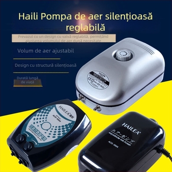 Pompă de oxigen pentru acvariu Haili cu cap dublu, flux de aer reglabil și funcționare silențioasă, modele ACO5503/6603/9610