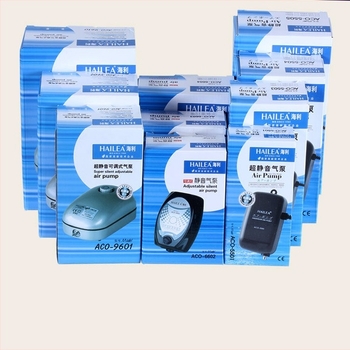 Pompă de oxigen pentru acvariu Haili cu cap dublu, flux de aer reglabil și funcționare silențioasă, modele ACO5503/6603/9610