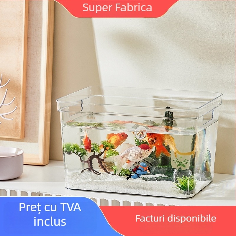 Beduo Yang Acvariu pentru casă - PET de înaltă calitate, DIY transparent pentru living, dulap decorativ de bază, iaz artificial ecologic