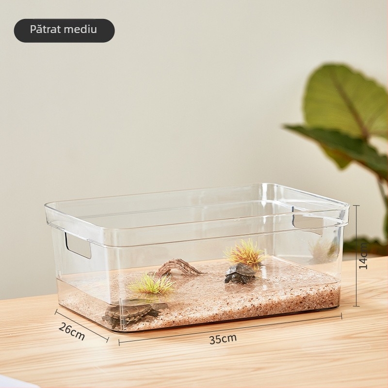 Beduo Yang Acvariu pentru casă - PET de înaltă calitate, DIY transparent pentru living, dulap decorativ de bază, iaz artificial ecologic