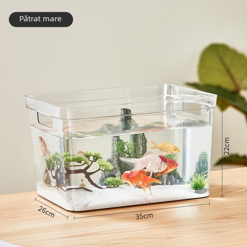 Beduo Yang Acvariu pentru casă - PET de înaltă calitate, DIY transparent pentru living, dulap decorativ de bază, iaz artificial ecologic