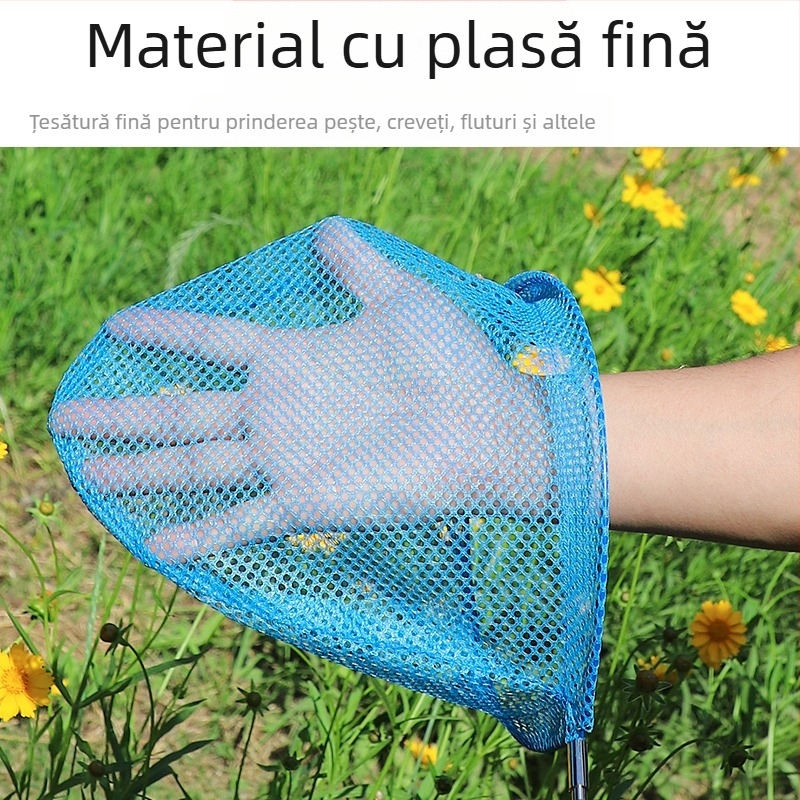 Plasă pentru insecte pentru copii, cu tijă telescopică — din oțel inoxidabil, brand Little Ancient Classmate, echipament pescuit/acvariu