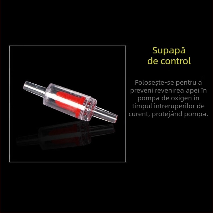 Valvă Jingye din plastic pentru pompă de oxigen în acvariu – prevenire reflux, 0.1 kg