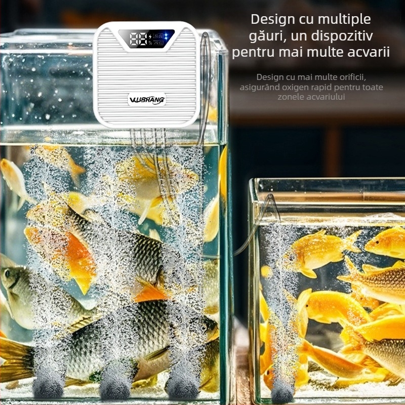 Pompa de oxigen cu patru prize pentru pescuit în aer liber și acvariu casnic (Brand: Wu Shang; Greutate: 120 g; Importat: Nu)