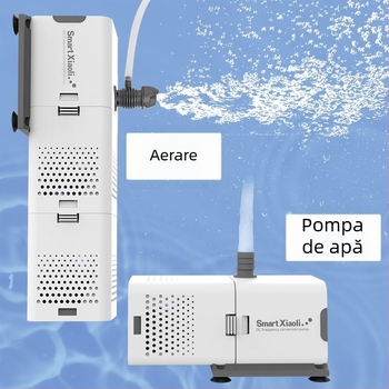 Filtru pentru acvariu all-in-one cu circulație, pompă încorporată și oxigenare; Material: Plastic