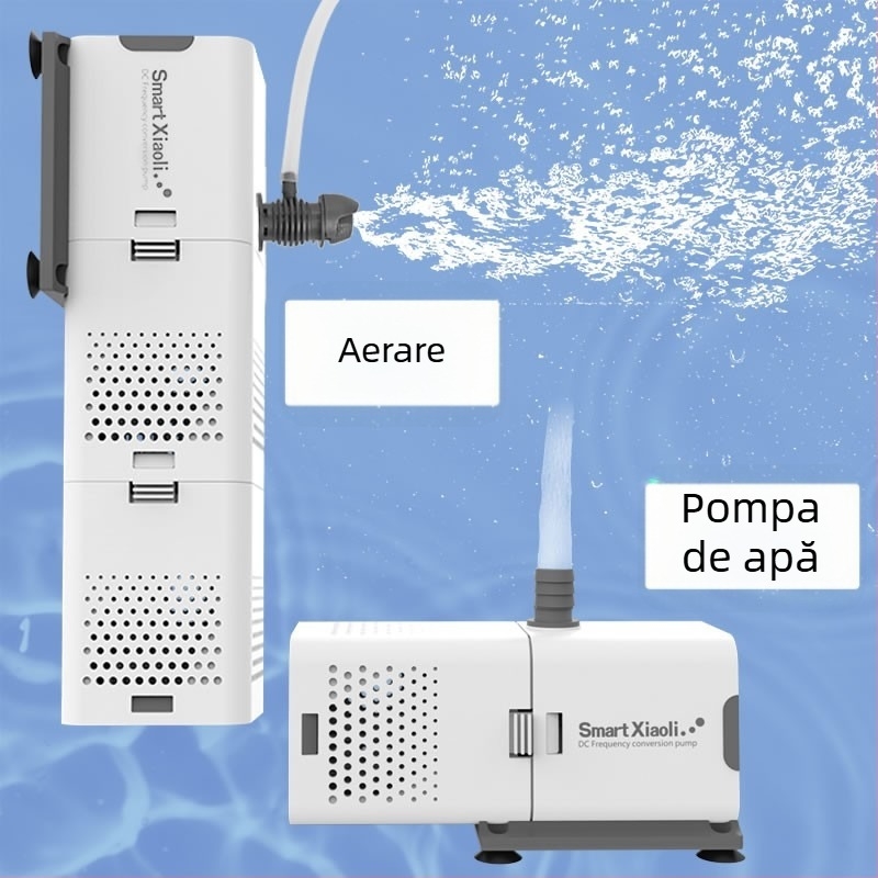 Filtru pentru acvariu all-in-one cu circulație, pompă încorporată și oxigenare; Material: Plastic