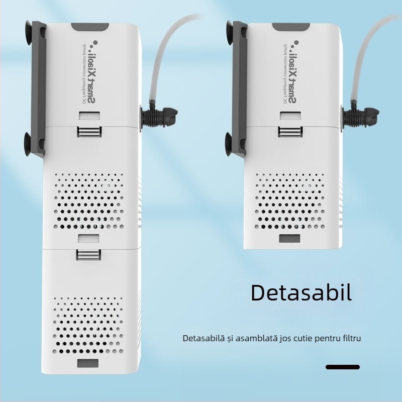 Filtru pentru acvariu all-in-one cu circulație, pompă încorporată și oxigenare; Material: Plastic