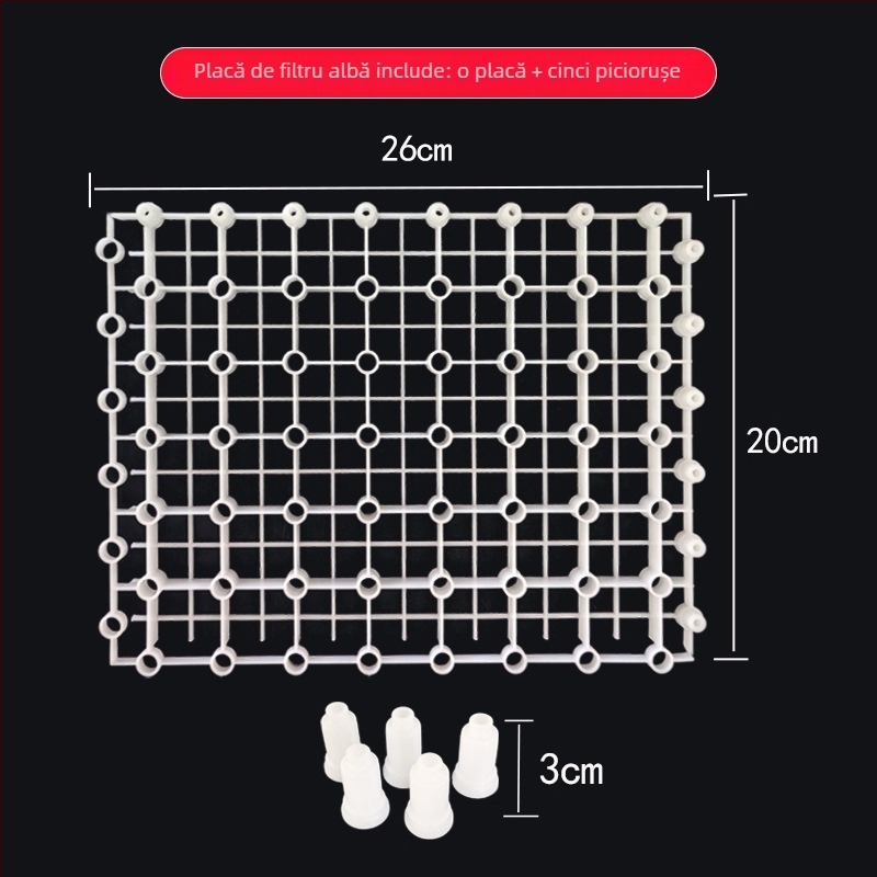 Platformă inferioară de filtrare pentru acvariu cu grilă pentru țestoase - Material PP, Greutate 131 g, Brand Yijingcheng