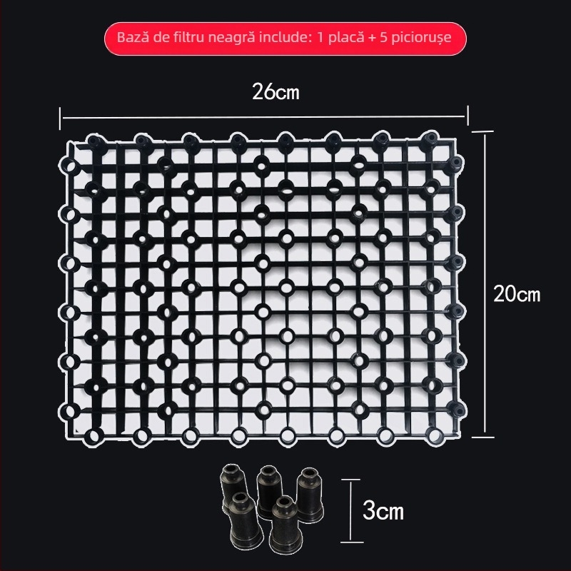 Platformă inferioară de filtrare pentru acvariu cu grilă pentru țestoase - Material PP, Greutate 131 g, Brand Yijingcheng