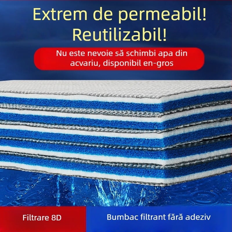 Naypet vată filtrantă pentru acvariu – fără adeziv, 8D, îngroșată