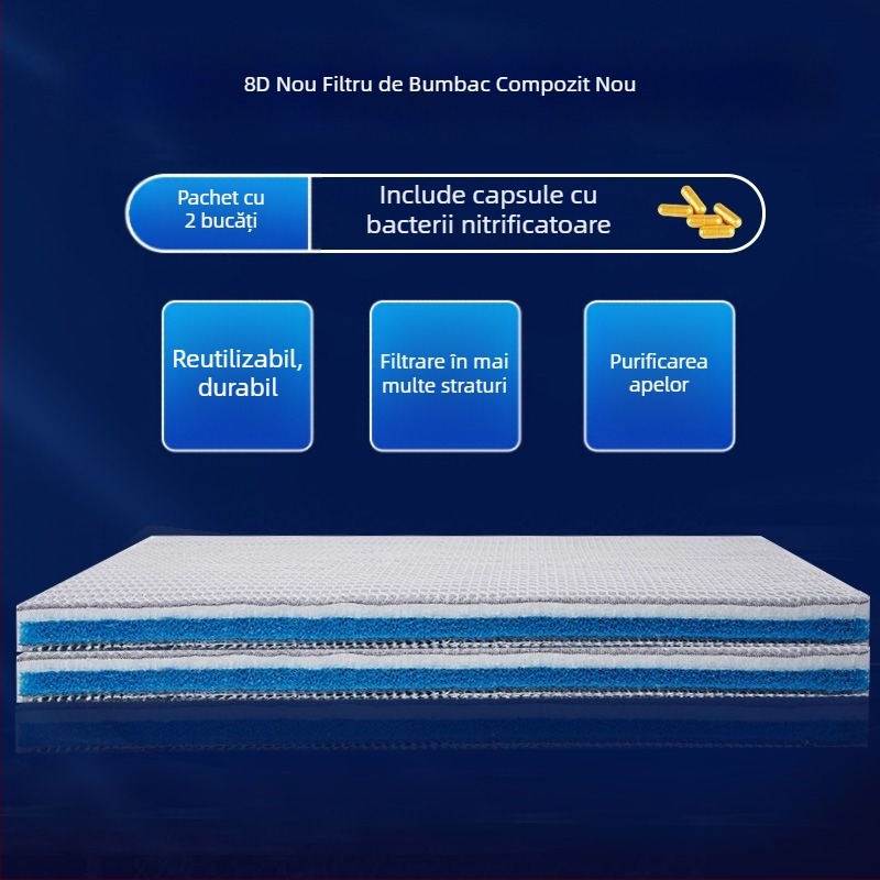 Naypet vată filtrantă pentru acvariu – fără adeziv, 8D, îngroșată