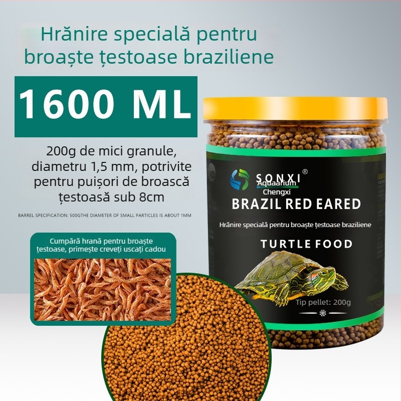 Hrană granule pentru țestoase tinere cu urechi roșii – hrană de acvariu pentru animale de companie