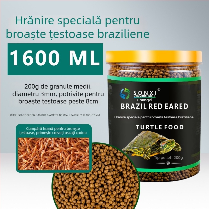 Hrană granule pentru țestoase tinere cu urechi roșii – hrană de acvariu pentru animale de companie