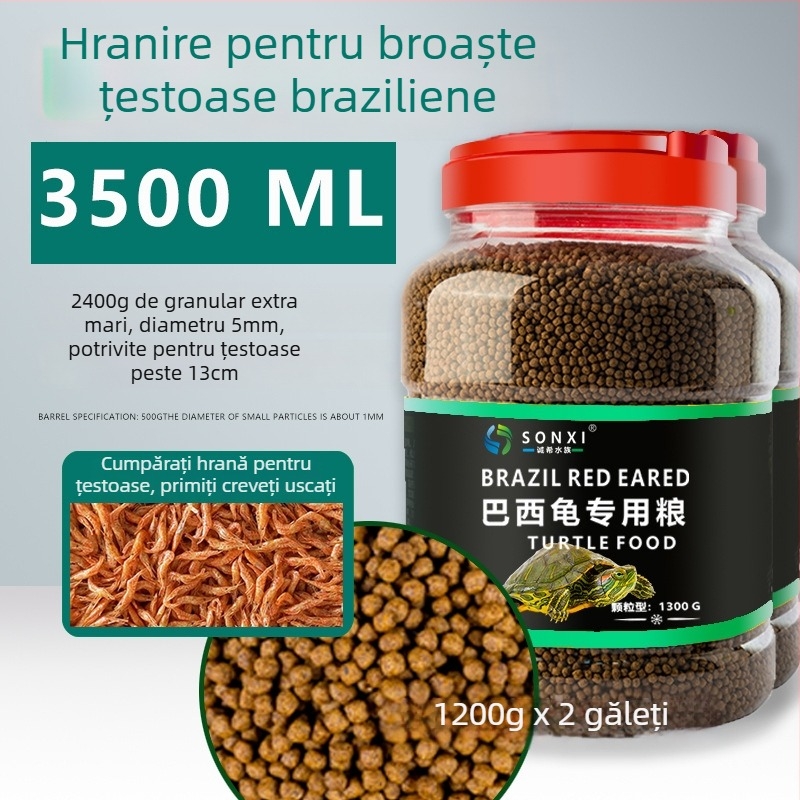 Hrană granule pentru țestoase tinere cu urechi roșii – hrană de acvariu pentru animale de companie