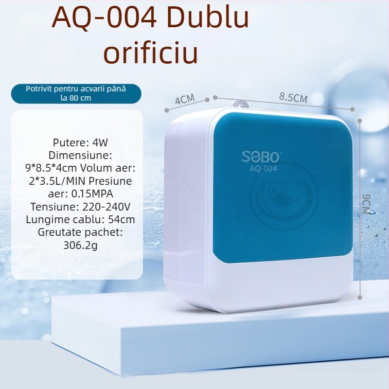 Pompă de oxigen pentru acvariu - Ultra-quiet, Songbao, ABS, 500 g