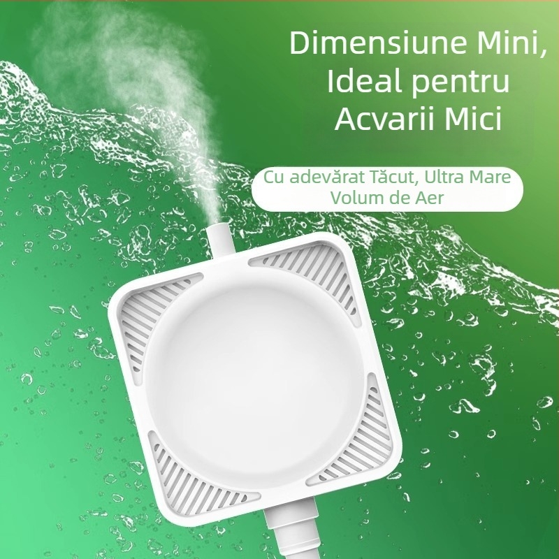 Pompa de oxigen pentru acvariu, compactă și extrem de silențioasă, cu o singură ieșire, brand Hundreds of years of flowers, neimportată