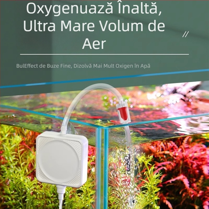 Pompa de oxigen pentru acvariu, compactă și extrem de silențioasă, cu o singură ieșire, brand Hundreds of years of flowers, neimportată