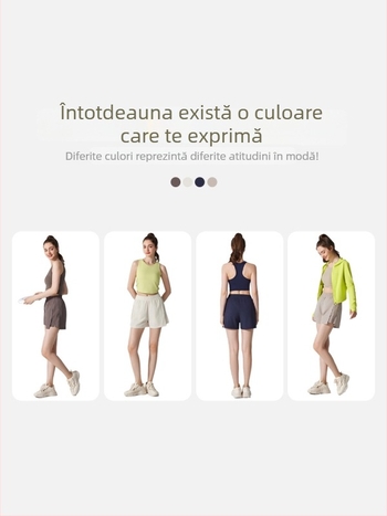 Șorturi sport pentru femei, uscate rapid, respirante, amestec de fibre chimice, 90% poliester / 10% elastan, vară 2024