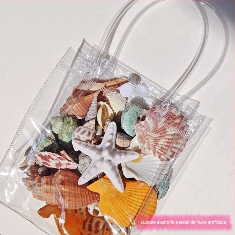 Set decorativ pentru acvariu: scoici naturale, cochilii, stele de mare, corali; stil mediteranean; execuție naturală; cadou pentru zile de naștere, absolvire, călătorii.