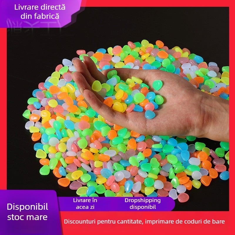 Pietre fluorescente din fluorit pentru acvariu și grădină - 1 kg, origine Jinhua