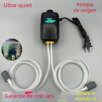 Pompă de oxigen pentru acvariu, foarte silențioasă, oxigenator pentru uz casnic