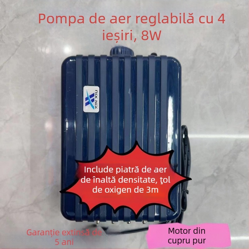 Pompă de oxigen pentru acvariu, foarte silențioasă, oxigenator pentru uz casnic