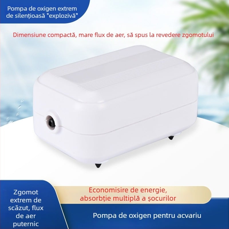 Pompă de oxigen pentru acvariu – ultra-quiet, oxigenator pentru uz casnic, compatibil OEM, producție autohtonă