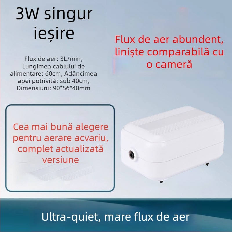 Pompă de oxigen pentru acvariu – ultra-quiet, oxigenator pentru uz casnic, compatibil OEM, producție autohtonă