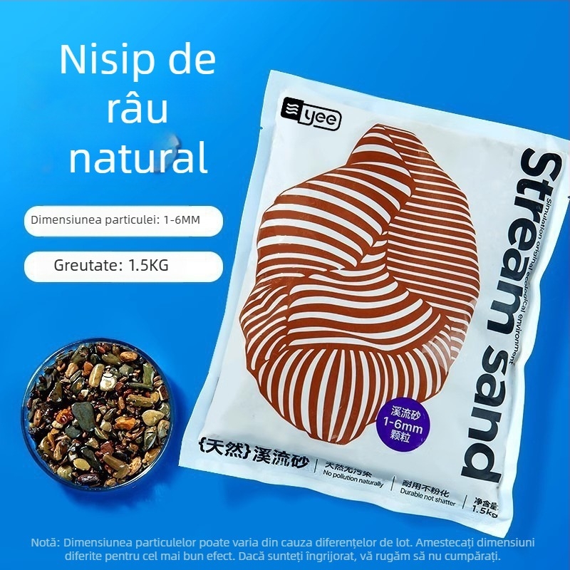 Nisip de râu din gresie pentru acvariu, substrat natural la fund, decor peisaj pentru acvariu, 1,5 kg, origine Shandong