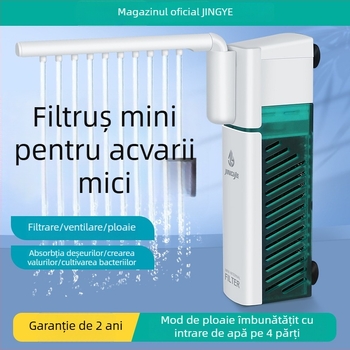 Filtru-pompă pentru acvariu: filtru mic, multifuncțional, cu pompă de circulație încorporată, aerare prin valuri și duș submersibil tip ploaie pentru acvarii mici • Material: plastic • Brand: Kyung ye • Greutate: 173 g