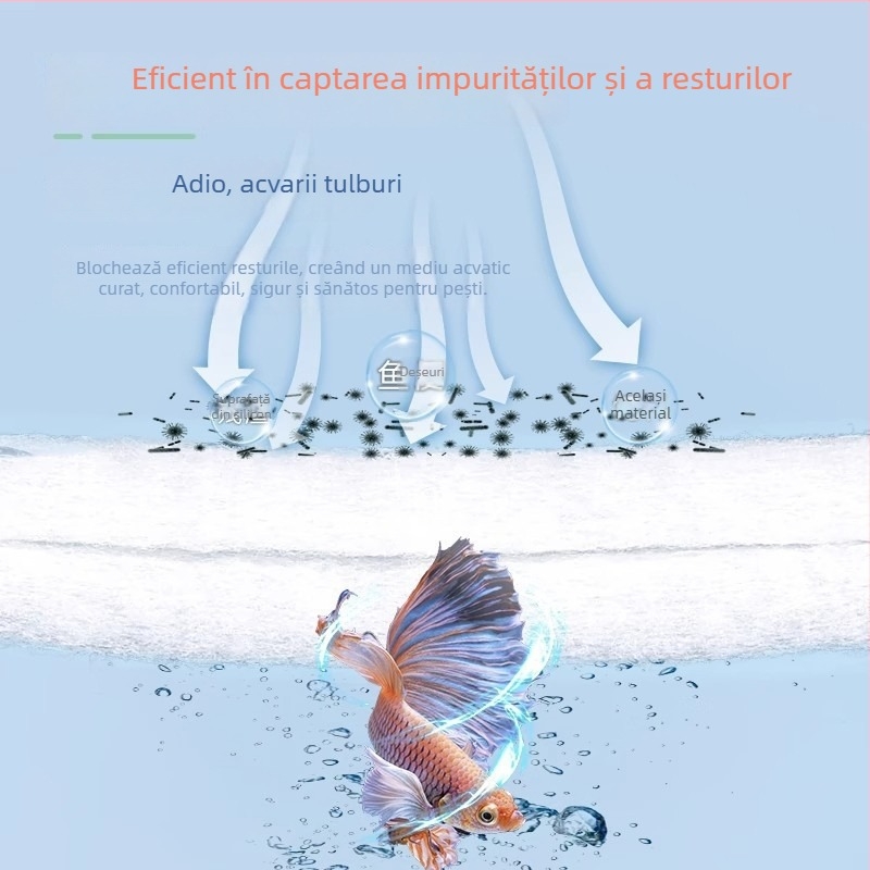 Filtru de acvariu din bumbac PP – stratificat, flux de apă neobstrucționat, pentru cutie de filtrare, 1 bucată
