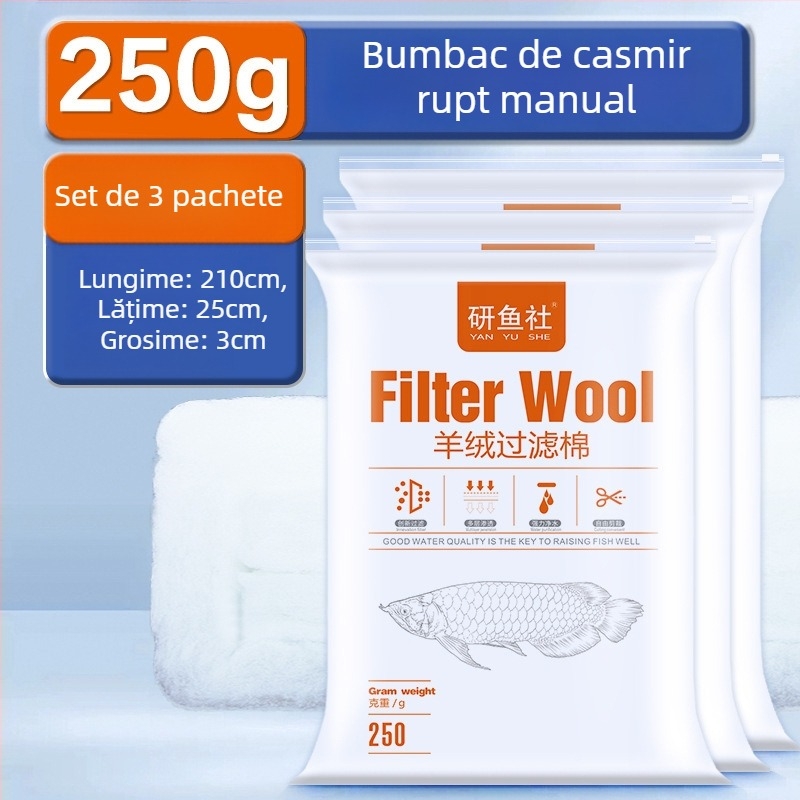 Filtru de acvariu din bumbac PP – stratificat, flux de apă neobstrucționat, pentru cutie de filtrare, 1 bucată