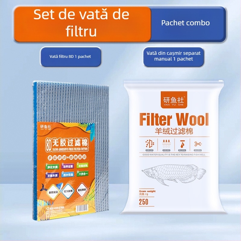 Filtru de acvariu din bumbac PP – stratificat, flux de apă neobstrucționat, pentru cutie de filtrare, 1 bucată