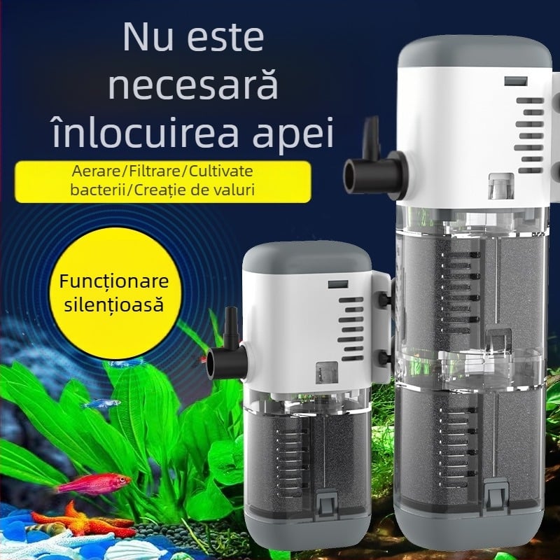 Berkele pompă de filtrare încorporată pentru acvariu – 3 în 1, pompă de circulație a apei, din plastic, greutate 230–528 g