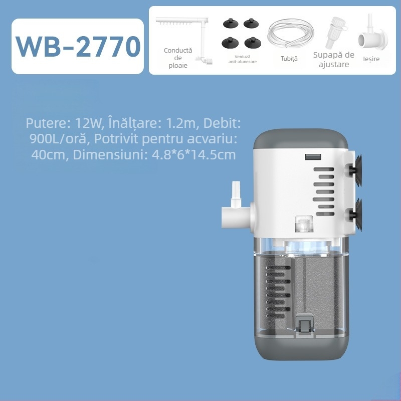 Berkele pompă de filtrare încorporată pentru acvariu – 3 în 1, pompă de circulație a apei, din plastic, greutate 230–528 g