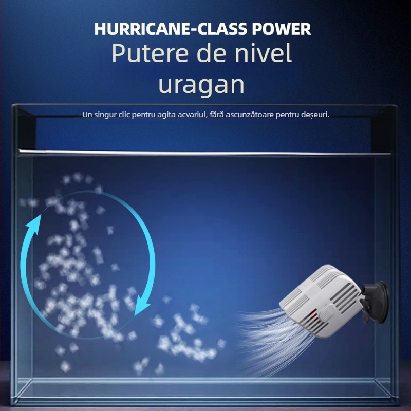 Pompă de valuri cu două capete pentru acvariu, flux 360° silențios, cu ventuze