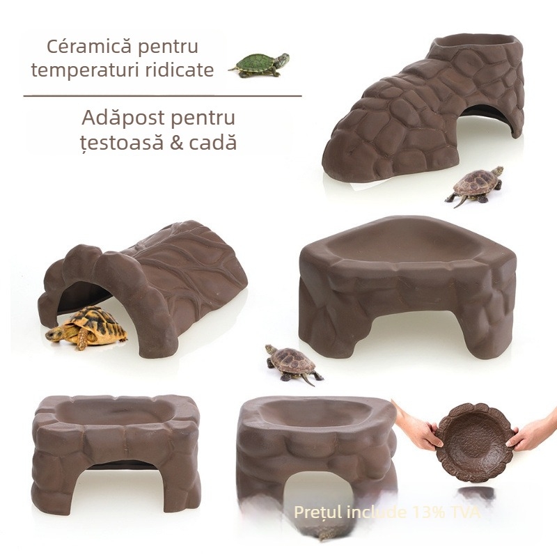 Statuetă decorativă din ceramică în formă de țestoasă, brand Fish Family, decor pentru casă