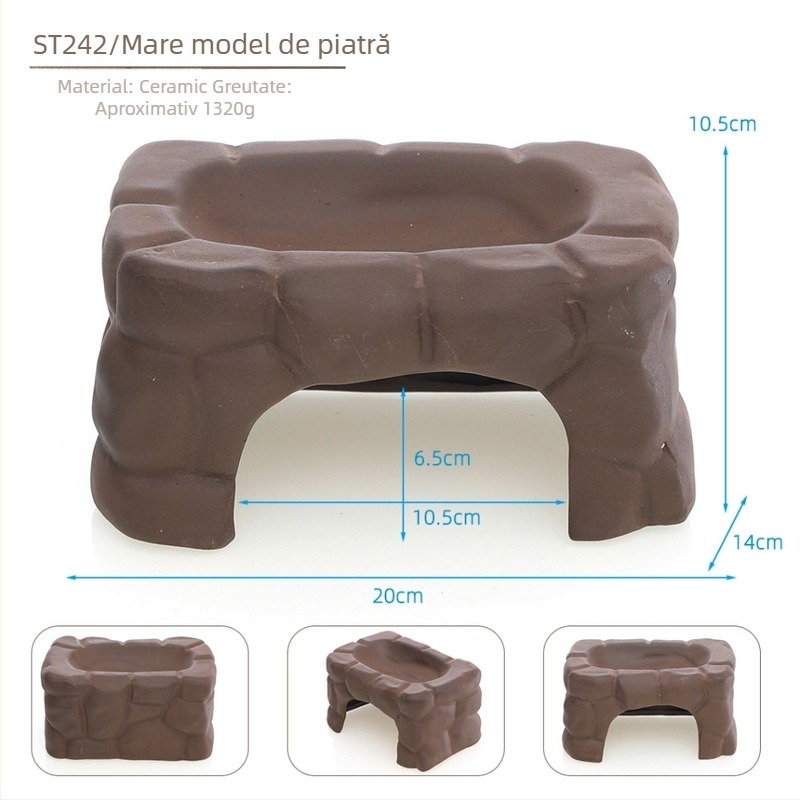 Statuetă decorativă din ceramică în formă de țestoasă, brand Fish Family, decor pentru casă