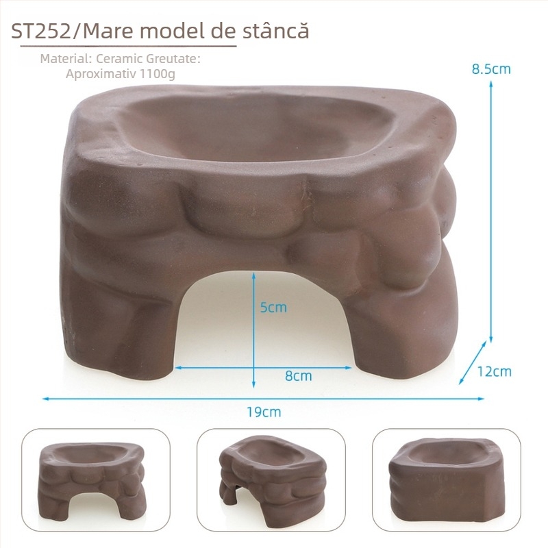 Statuetă decorativă din ceramică în formă de țestoasă, brand Fish Family, decor pentru casă