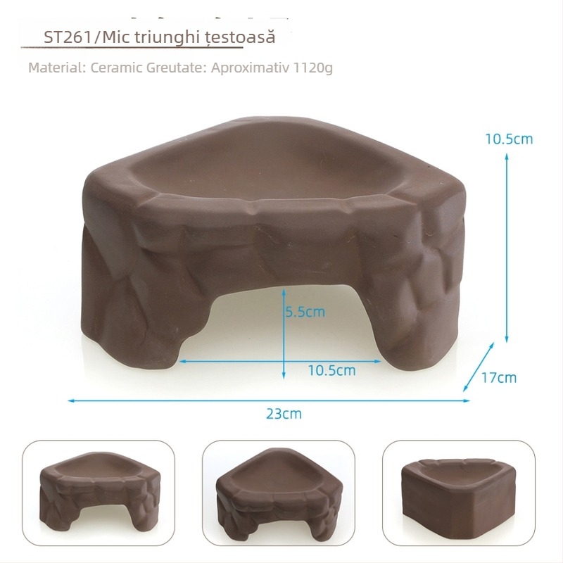 Statuetă decorativă din ceramică în formă de țestoasă, brand Fish Family, decor pentru casă